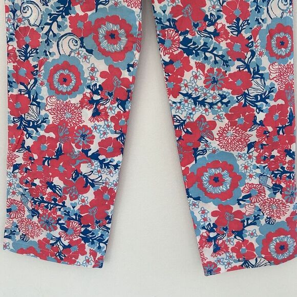 Lilly Pulitzer Bailey Floral Palm Beach Fit Crop Capri Pants Size 4 Shell Yeah - Picture 8 of 10